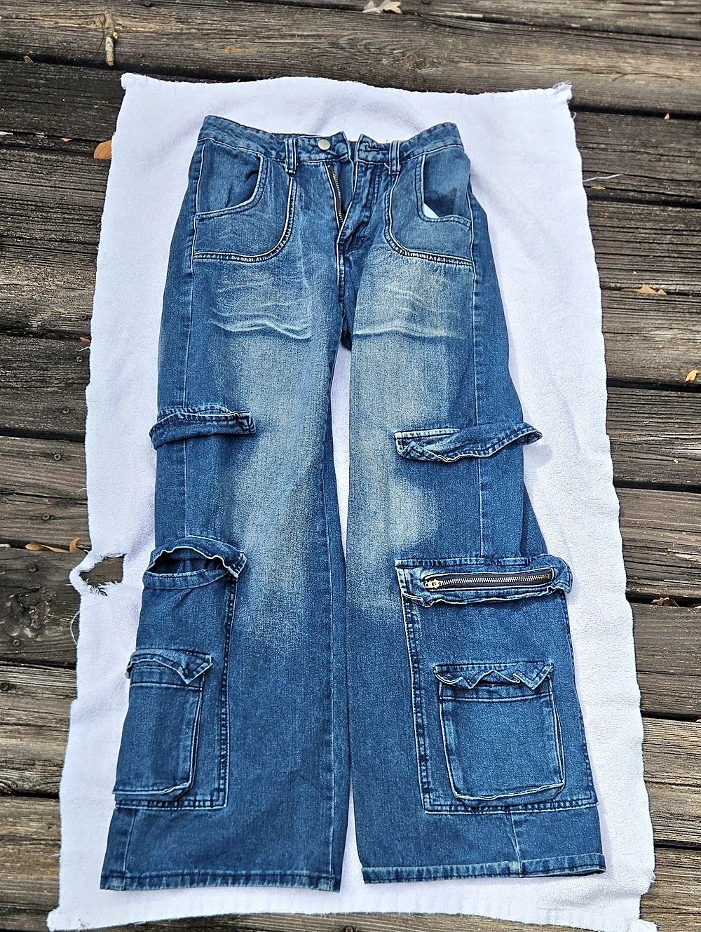 SHEIN Denim Cargo Jeans Waist 26
